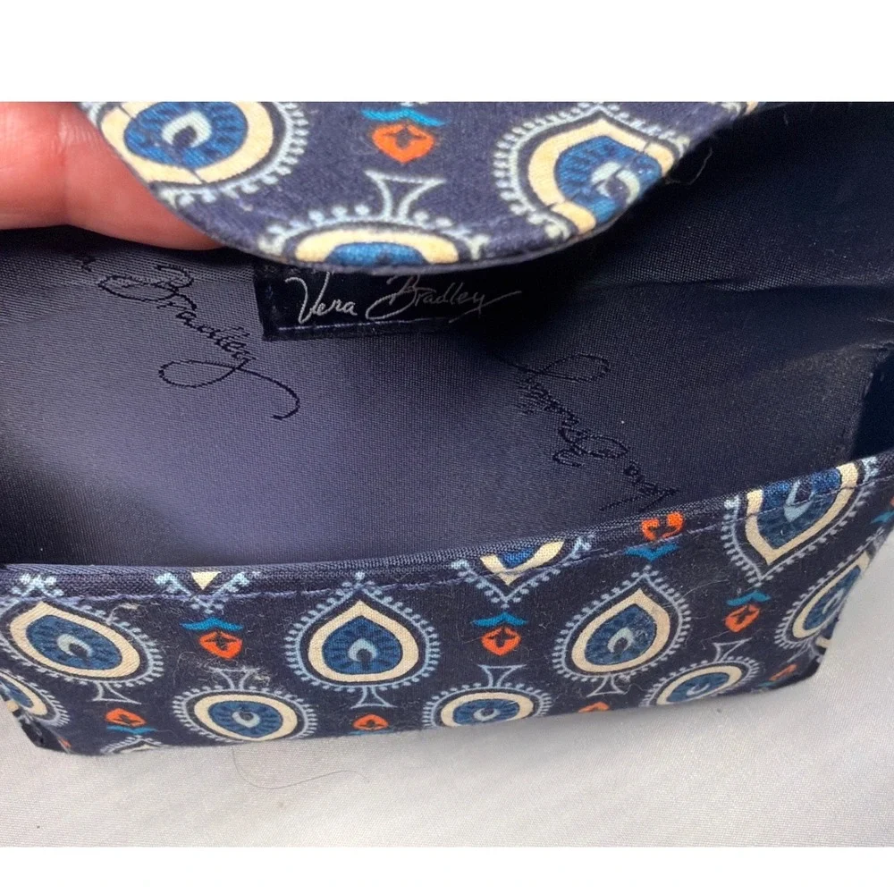 Vera Bradley Navy Blue Paisley Hard Eyeglass Case Sunglasses Holder